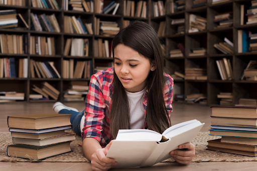 A student reading in a reading program